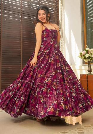 Picture of Sublime Rayon Brown Readymade Gown