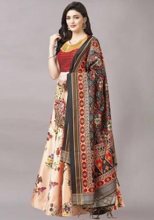 Picture of Beauteous Satin & Silk Burly Wood Lehenga Choli