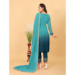 Picture of Georgette & Silk Steel Blue Straight Cut Salwar Kameez