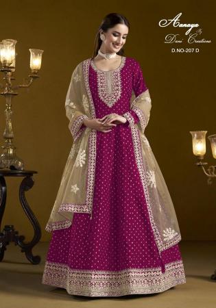 Picture of Appealing Chiffon Dark Red Anarkali Salwar Kameez