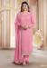 Picture of Georgette Hot Pink Straight Cut Salwar Kameez