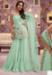 Picture of Georgette Dark Sea Green Straight Cut Salwar Kameez