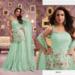 Picture of Georgette Dark Sea Green Straight Cut Salwar Kameez