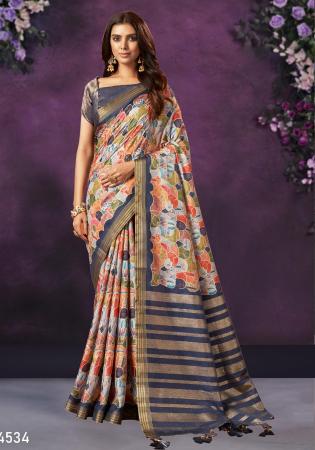 Picture of Graceful Chiffon Silver Saree