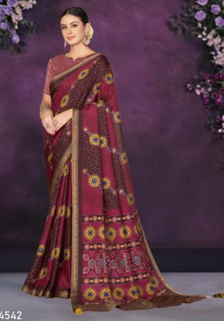 Picture of Sublime Chiffon Maroon Saree