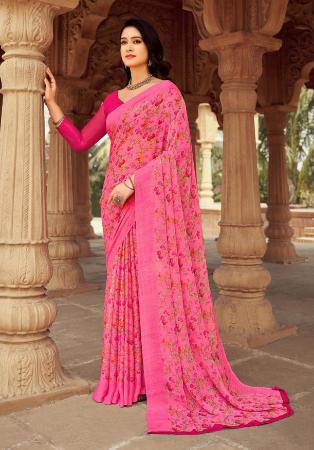 Picture of Ideal Chiffon Light Coral Saree