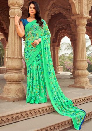 Picture of Taking Chiffon Medium Aqua Marine Saree