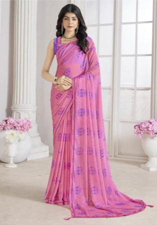 Picture of Ravishing Chiffon Light Pink Saree