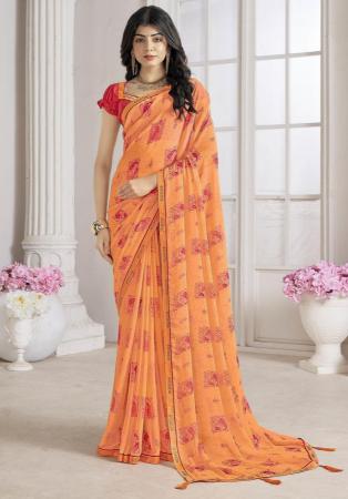 Picture of Classy Chiffon Coral Saree