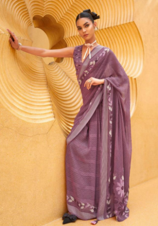 Picture of Wonderful Georgette Rosy Brown Saree