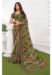 Picture of Grand Georgette Dark Olive Green Saree