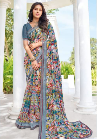 Picture of Pretty Georgette Slate Grey Saree