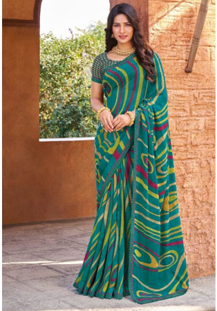 Picture of Resplendent Georgette Cadet Blue Saree