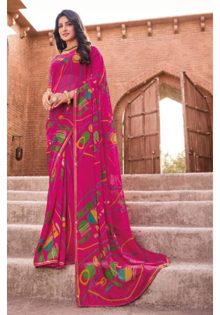 Picture of Enticing Georgette Crimson Saree