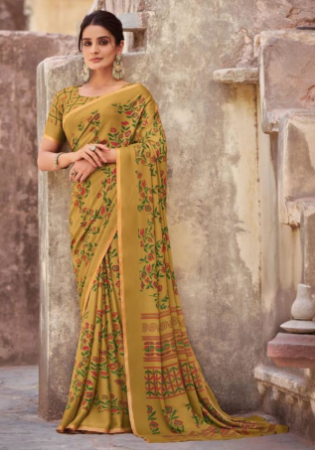 Picture of Graceful Crepe & Satin Peru Saree