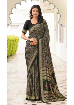 Picture of Bewitching Crepe Dim Gray Saree