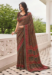 Picture of Charming Crepe Dark Olive Green Saree