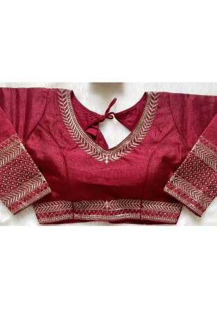 Picture of Beautiful Silk Maroon Designer Blouse