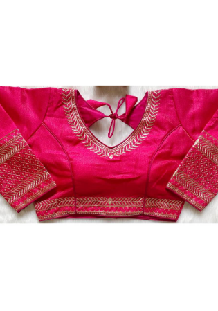 Picture of Comely Silk Crimson Designer Blouse