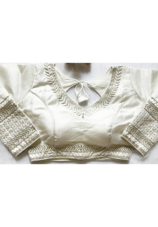 Picture of Resplendent Silk White Designer Blouse