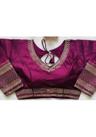 Picture of Resplendent Silk Brown Designer Blouse