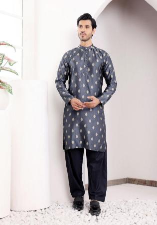 Picture of Comely Rayon Dark Grey Kurtas