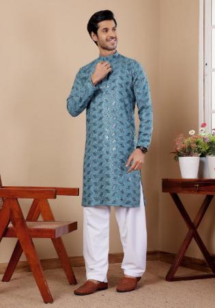 Picture of Amazing Georgette Light Slate Grey Kurtas