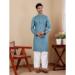 Picture of Admirable Georgette Cadet Blue Kurtas