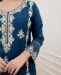 Picture of Fine Rayon Midnight Blue Readymade Salwar Kameez