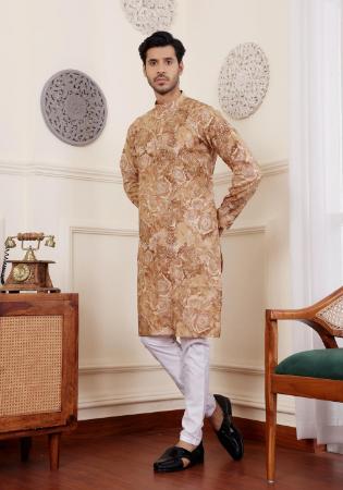 Picture of Marvelous Silk Tan Kurtas