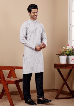 Picture of Ideal Linen Light Grey Kurtas