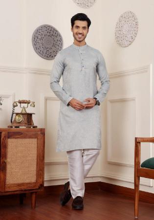 Picture of Appealing Linen Light Slate Grey Kurtas