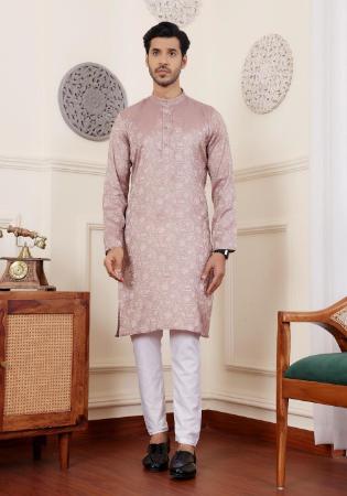 Picture of Statuesque Linen Rosy Brown Kurtas