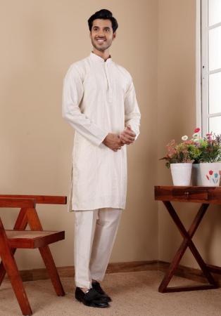 Picture of Sublime Silk Off White Kurtas