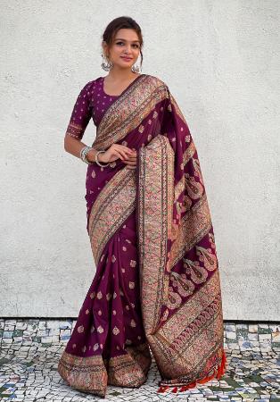 Picture of Fine Silk Saddle Brown Saree