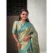 Picture of Exquisite Linen Dark Sea Green Saree