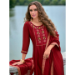 Picture of Fine Silk Maroon Readymade Salwar Kameez