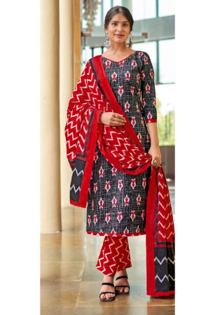 Picture of Graceful Cotton Dark Red Readymade Salwar Kameez