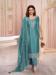 Picture of Superb Silk Cadet Blue Straight Cut Salwar Kameez