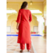 Picture of Splendid Rayon Crimson Readymade Salwar Kameez