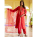 Picture of Splendid Rayon Crimson Readymade Salwar Kameez