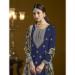 Picture of Chiffon Dark Slate Grey Straight Cut Salwar Kameez