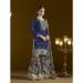 Picture of Chiffon Dark Slate Grey Straight Cut Salwar Kameez