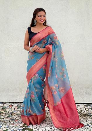 Picture of Classy Chiffon Cadet Blue Saree