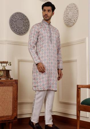 Picture of Resplendent Chiffon & Silk Silver Kurtas