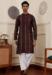 Picture of Excellent Chiffon & Silk Dark Olive Green Kurtas