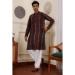 Picture of Excellent Chiffon & Silk Dark Olive Green Kurtas