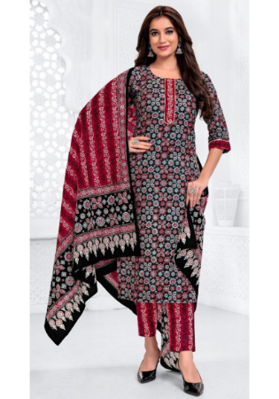 Picture of Fine Cotton Rosy Brown Readymade Salwar Kameez