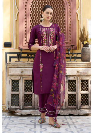 Picture of Ravishing Rayon Brown Readymade Salwar Kameez