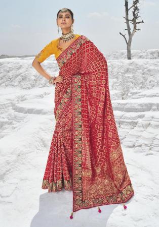 Picture of Ideal Georgette Fire Brick Saree